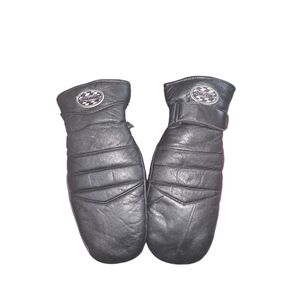 Polaris Vintage Black Leather Men's Gloves Mittens Size M Warm Outdoors